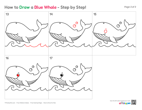 How to Draw a Blue Whale – Step-by-Step Ocean Animal Drawing for Kids