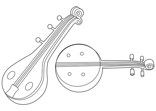 Downloadable Musical Instruments Coloring Book