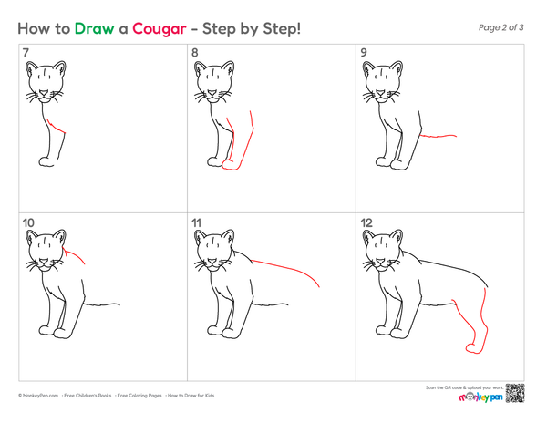 Cougar coloring drawing for children