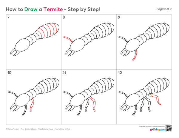 Easy termite drawing for kids