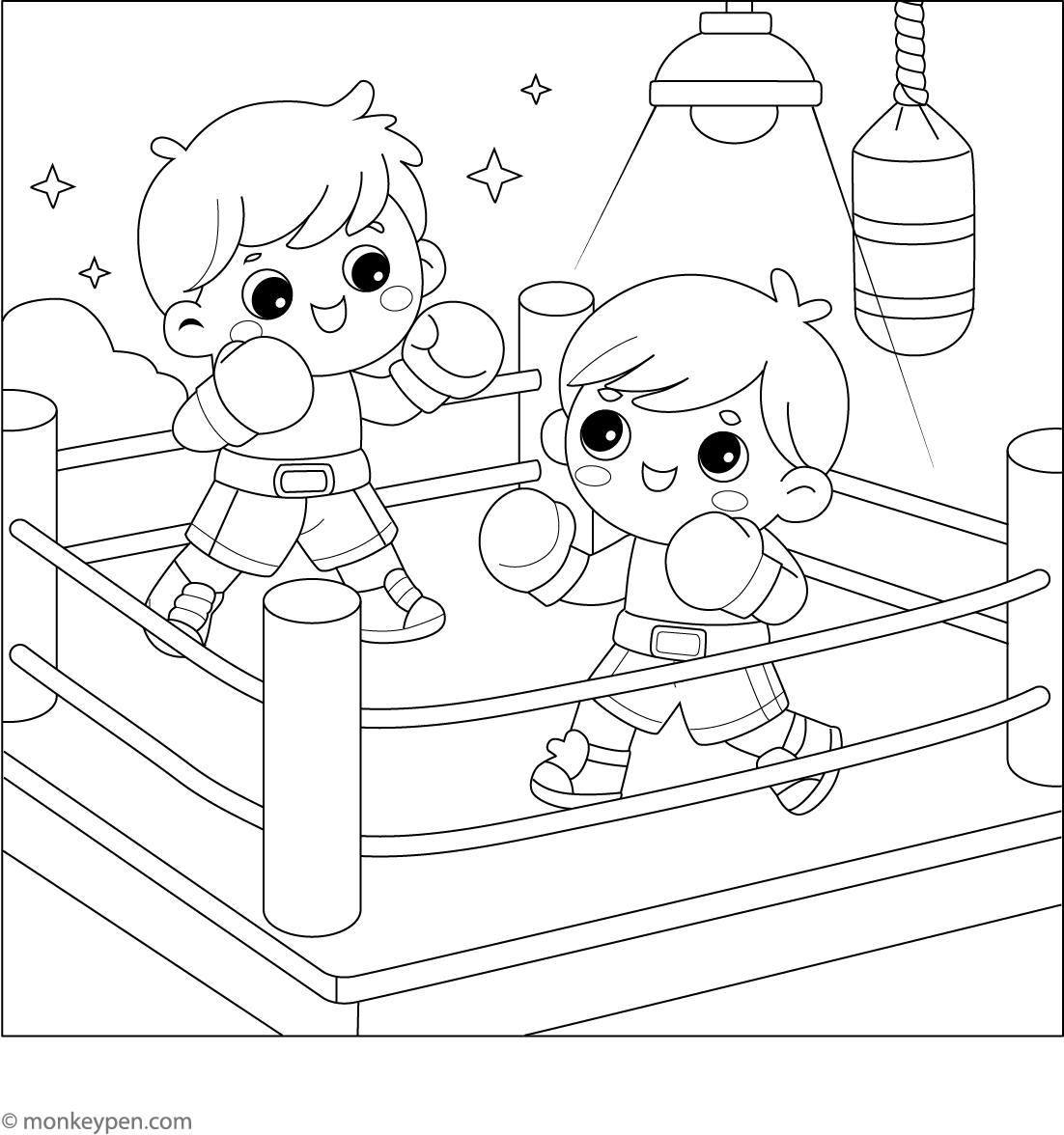 Printable Boxing Boxing Coloring Page Printable PDF