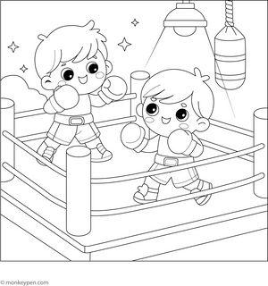 Boxing Coloring Page – fun and educational printable for children