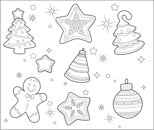 Christmas Cookies Coloring Page – fun and educational printable for children