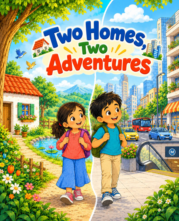 TWO HOMES, TWO ADVENTURE | Free Children Book from Monkey Pen