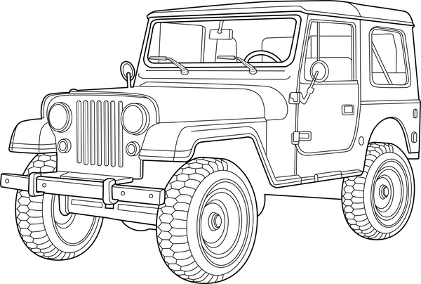 Jeep coloring page – fun and educational printable for children