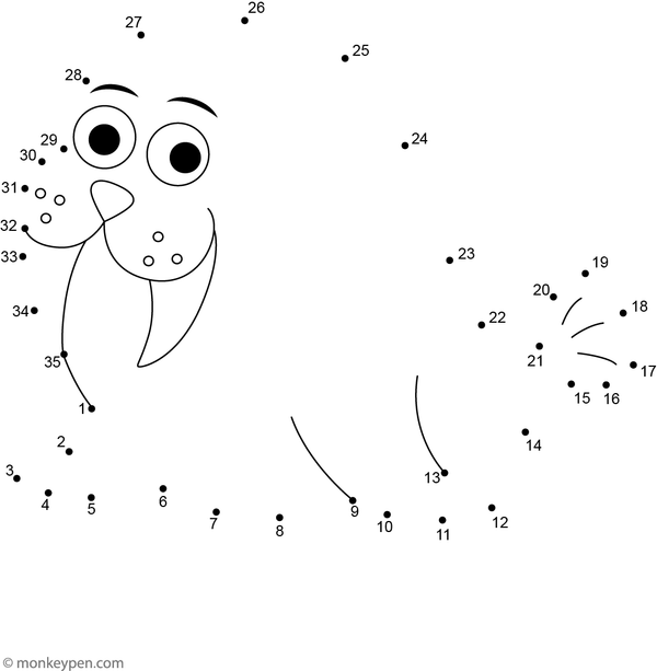 Children connect numbered dots to create a playful sea lion standing on its flippers in this educational worksheet.