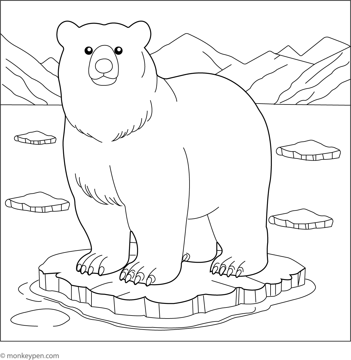 Polar Bear Coloring Pages To Print Get This Kids' Printable Polar
