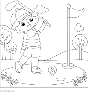 Golf Coloring Page – fun and educational printable for children