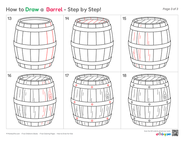 Cute and simple barrel illustration for kids