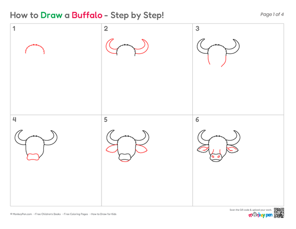 Simple Buffalo picture for kids