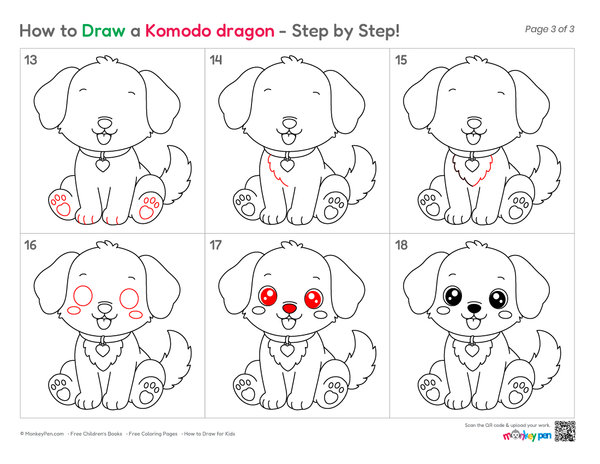 Adorable kawaii puppy sketch