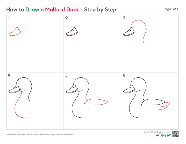 How to Draw a Mallard Duck – Easy Step-by-Step Duck Drawing for Kids