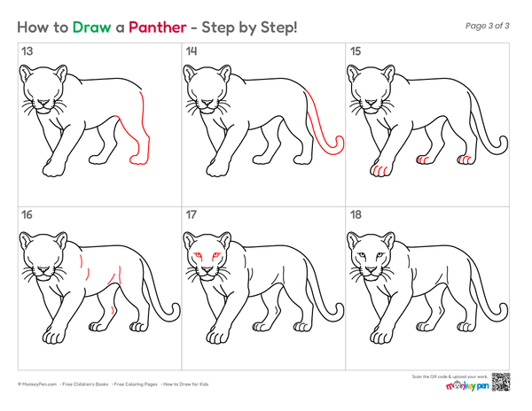 How to Draw a Panther – Easy Step-by-Step Wild Animal Drawing for Kids