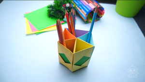 Pen Holder Paper Craft Step 21