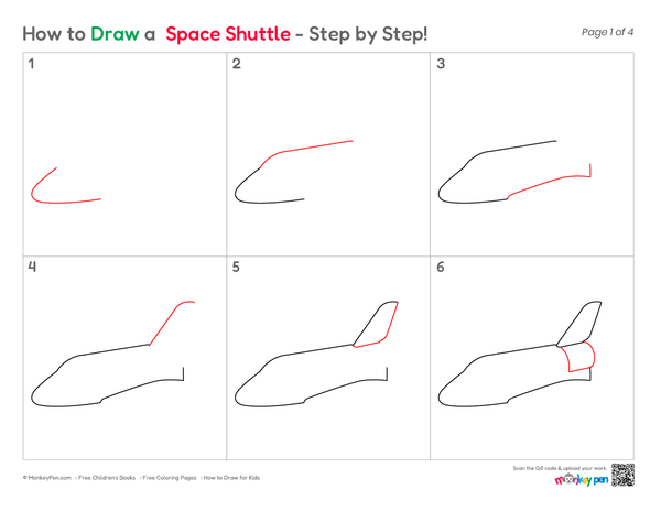 How to Draw a Space Shuttle – Easy Step-by-Step Spacecraft Drawing for Kids