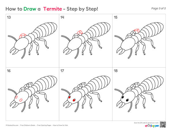 Cute termite illustration for children