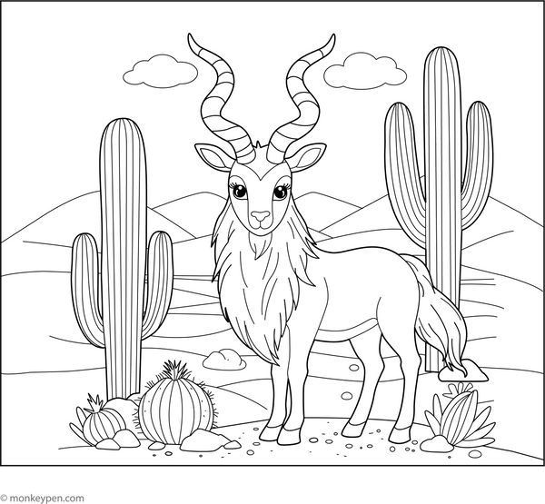 Addax Coloring Page