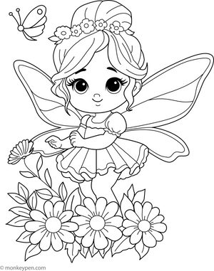 Beautiful Fairy Coloring Page – fun and educational printable for children