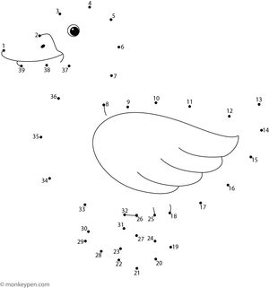 Duck – Dot-to-Dot Printable Activity for Kids