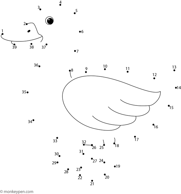 Duck – Dot-to-Dot Printable Activity for Kids