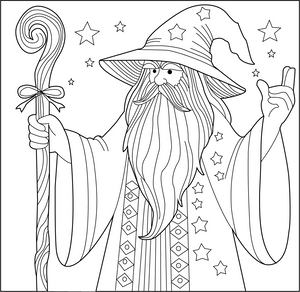 Old Wizard Coloring Page – fun and educational printable for children