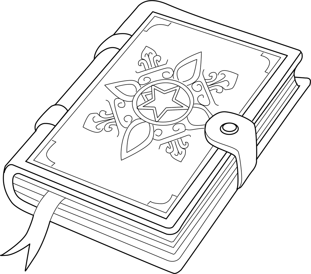 Magic Spell Book Coloring Page