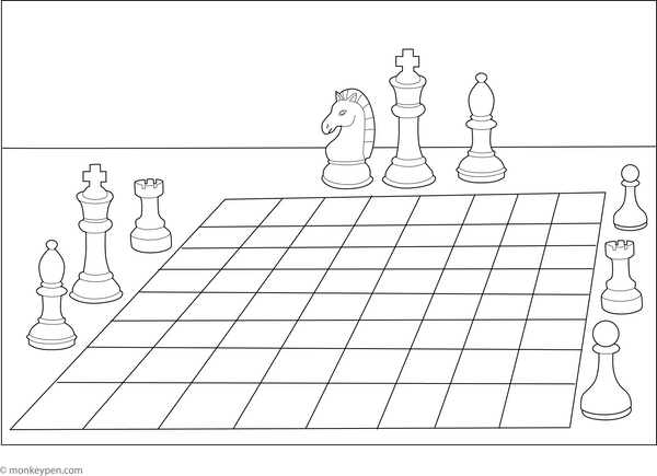 Chess Board Coloring Page