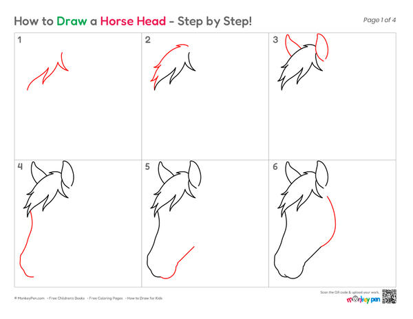 How to Draw a Horse Head – Simple Step-by-Step Animal Tutorial for Kids