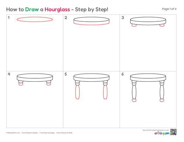 Simple sand timer illustration for kids learning about time.