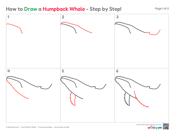 How to Draw a Humpback Whale – Step-by-Step Whale Drawing for Kids