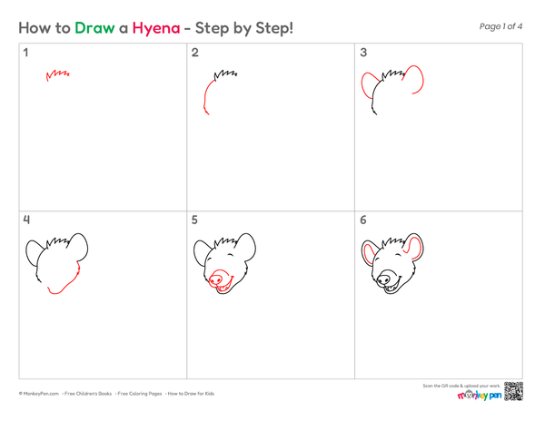 How to Draw a Hyena – Simple Step-by-Step Wild Animal Drawing for Kids