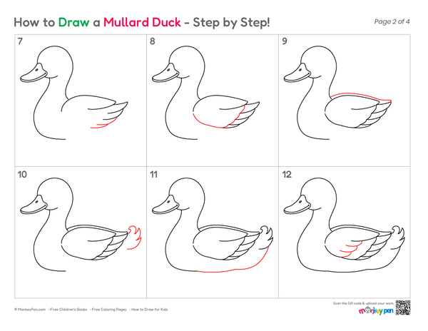 How to Draw a Mallard Duck – Easy Step-by-Step Duck Drawing for Kids
