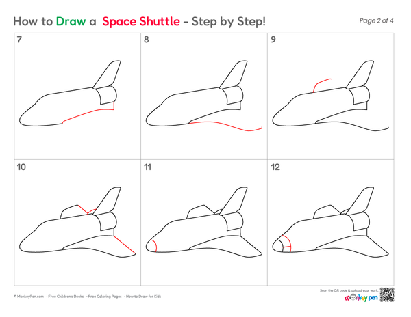 How to Draw a Space Shuttle – Easy Step-by-Step Spacecraft Drawing for Kids