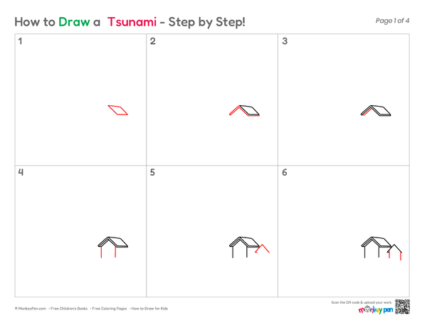 How to Draw a Tsunami – Step-by-Step Ocean Wave Drawing for Kids