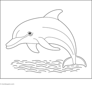 Ganges River Dolphin Coloring Page