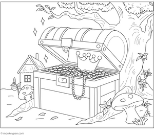 Hidden Treasure Coloring Page – fun and educational printable for children