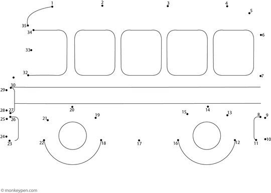 School Bus – Free Printable Dot-to-Dot Worksheet for Kids