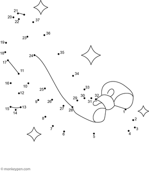 Two simple shoe outlines take shape as children connect the numbered dots. 