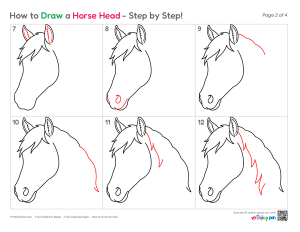 How to Draw a Horse Head – Simple Step-by-Step Animal Tutorial for Kids