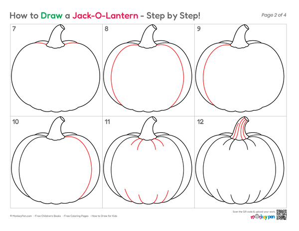 How to Draw a Jack O'Lantern – Simple Step-by-Step Halloween Drawing for Kids