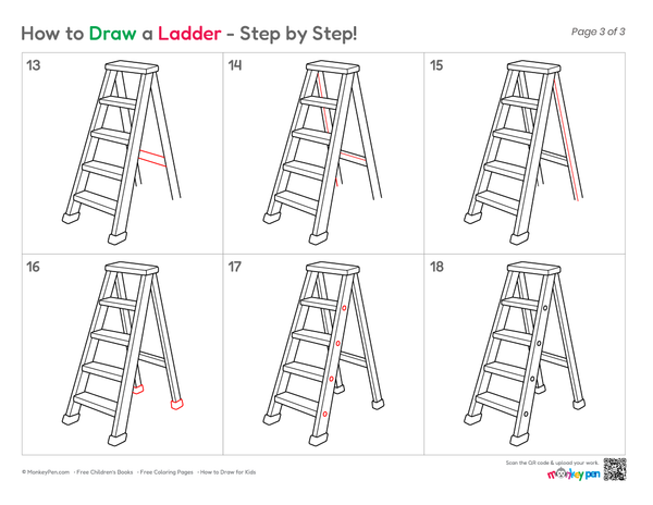How to Draw a Ladder – Easy Step-by-Step Ladder Drawing for Kids