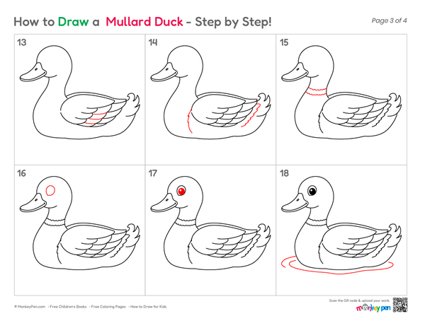 How to Draw a Mallard Duck – Easy Step-by-Step Duck Drawing for Kids