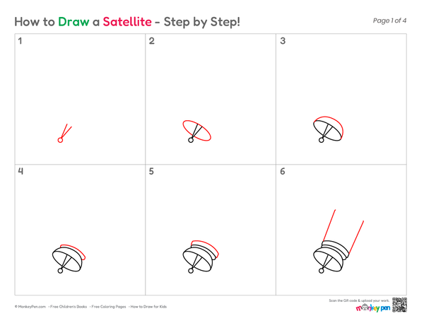 How to Draw a Satellite – Simple Step-by-Step Space Drawing for Kids