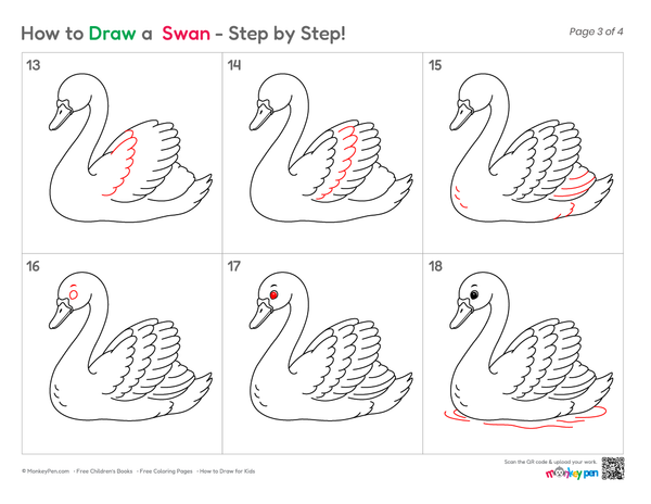Cute swan illustration for children
