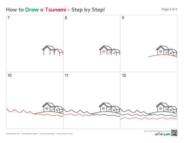 How to Draw a Tsunami – Step-by-Step Ocean Wave Drawing for Kids