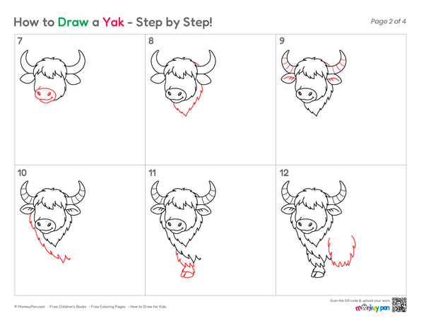 Simple yak illustration for kids to learn and enjoy.