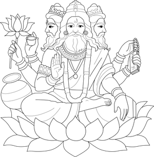 Lord Brahma coloring page – fun and educational printable for children