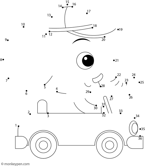 A circus elephant wearing a hat and blanket is depicted in this engaging performance-themed worksheet where children connect dots to reveal the image.