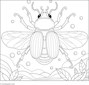 Realistic Beetle Colouring Page  – free printable for kids to color and enjoy