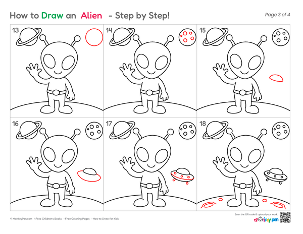 How to Draw an Alien – Step-by-Step Space Character Drawing for Kids
